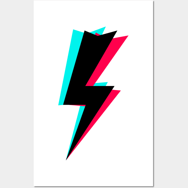 TikTok Flash Thunder Black Wall Art by ThingyDilly